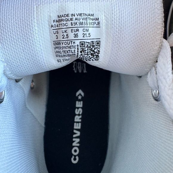 CTAS HI- Converse Girls High Tops, Silver, Aqua, White - Picture 13 of 15